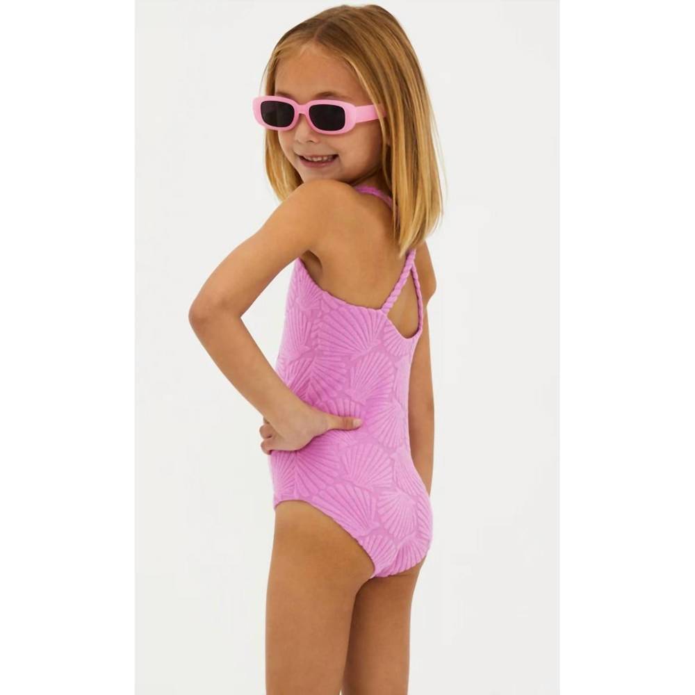 Beach Riot Pink Shell-Texture Kids One-Piece Swimsuit - Picture 3 of 3